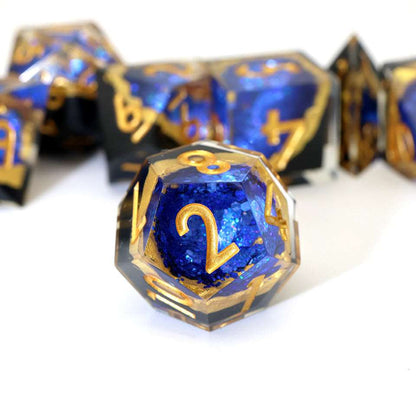 Azure Depths | Geode Dice | 7 Piece Set - Tabletop Dominion