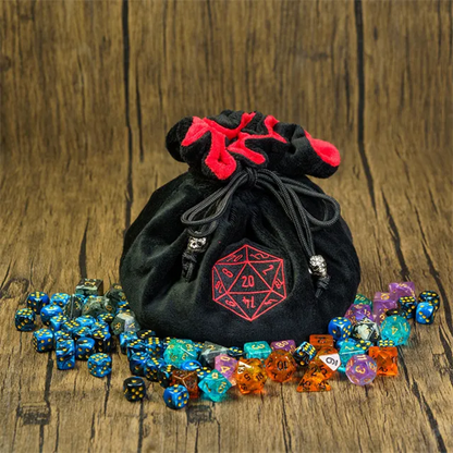 Velvet Vault | Super-Soft Large Dice Bag | Black