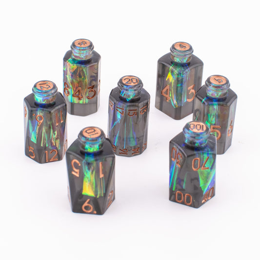Gravebound Elixir | Potion Bottle Resin Dice Set | Sharp Edge | 7 Piece Set