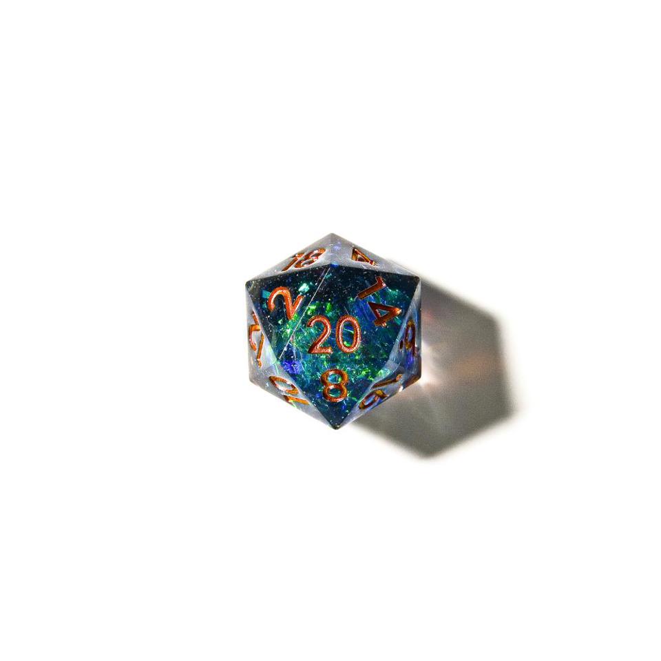 Cosmic Veil | Sharp Edge Dice | 7 Piece Set