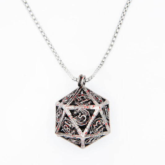 Bloodscale Amulet | D20 Pendant with Mini Dice - Tabletop Dominion