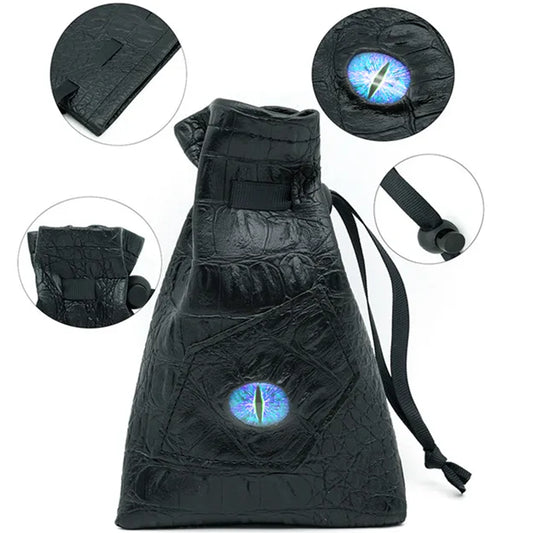 Dragon Eye Dice Bag | Blue | Faux Leather | Dragonscale