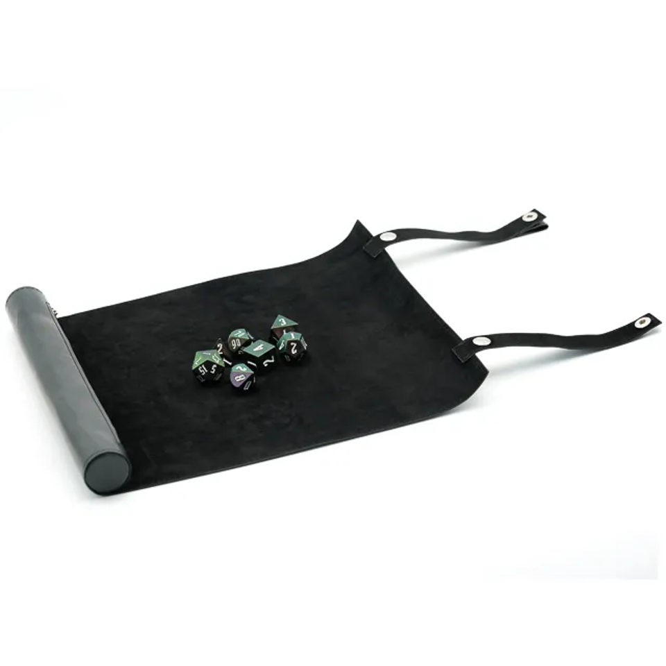 Faux Leather | Dice Mat - Leather Roll: Black | Small