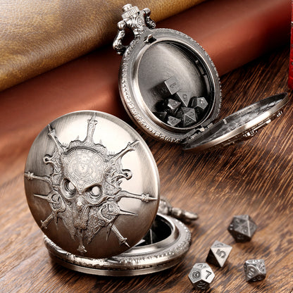 Death's Keeper | Pocket Watch Case | Ancient Silver