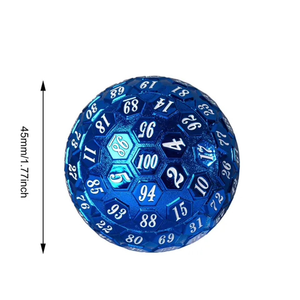 Azure Oracle | Solid Metal Dice | 45MM D100