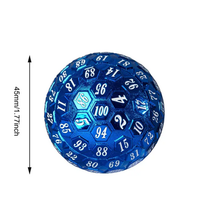 Azure Oracle | Solid Metal Dice | 45MM D100