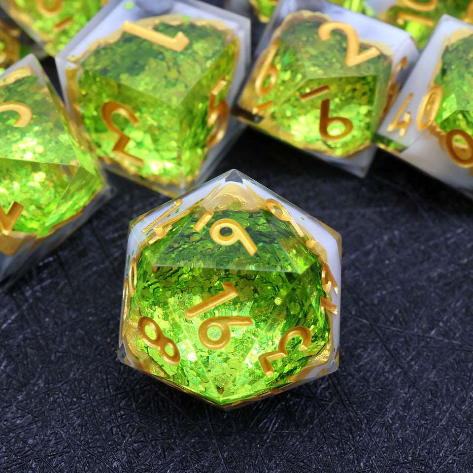 Arctic Emerald | Geode Dice | 7 Piece Set