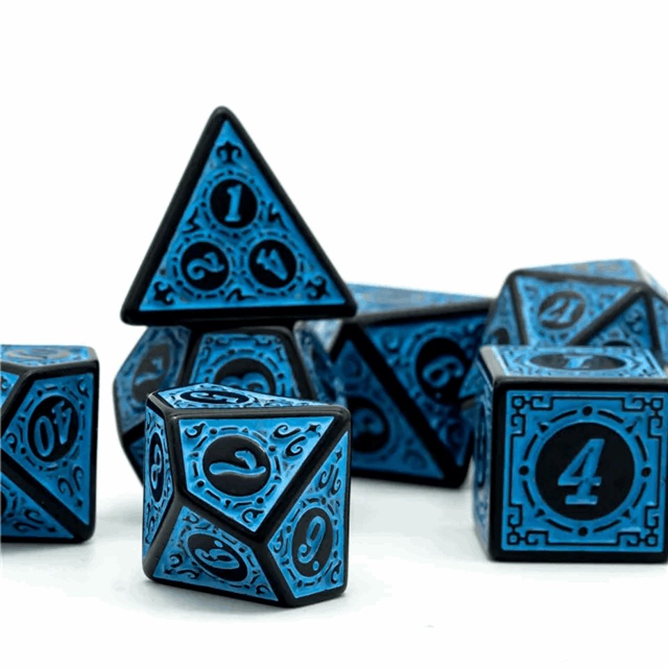 Celestial Runes | Acrylic Dice | 7 Piece Set - Tabletop Dominion