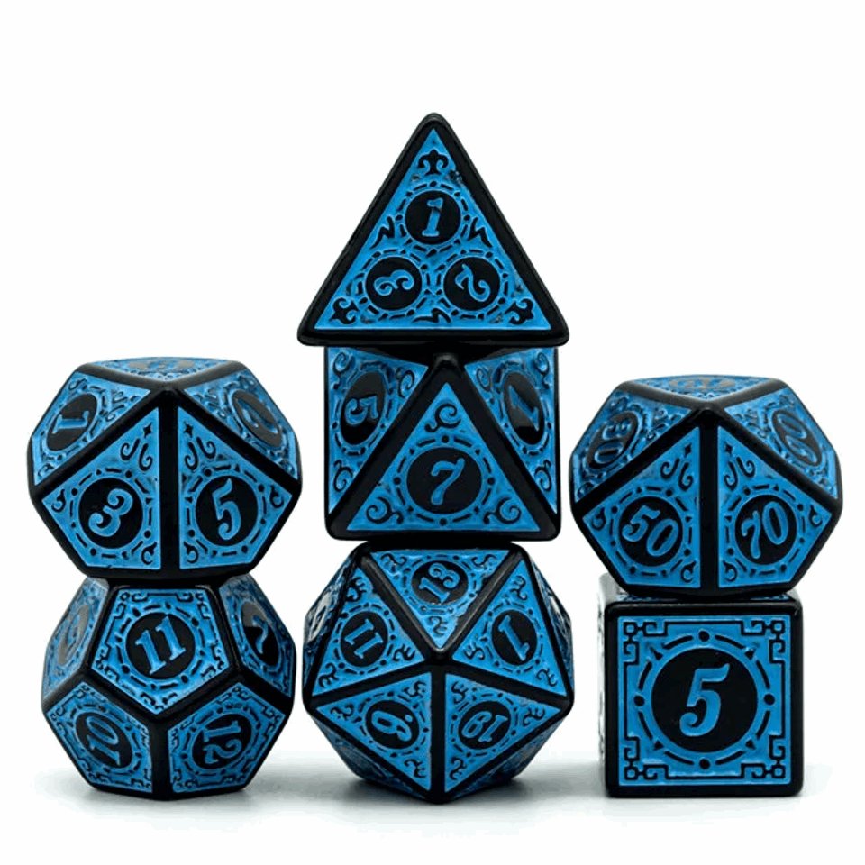 Celestial Runes | Acrylic Dice | 7 Piece Set - Tabletop Dominion