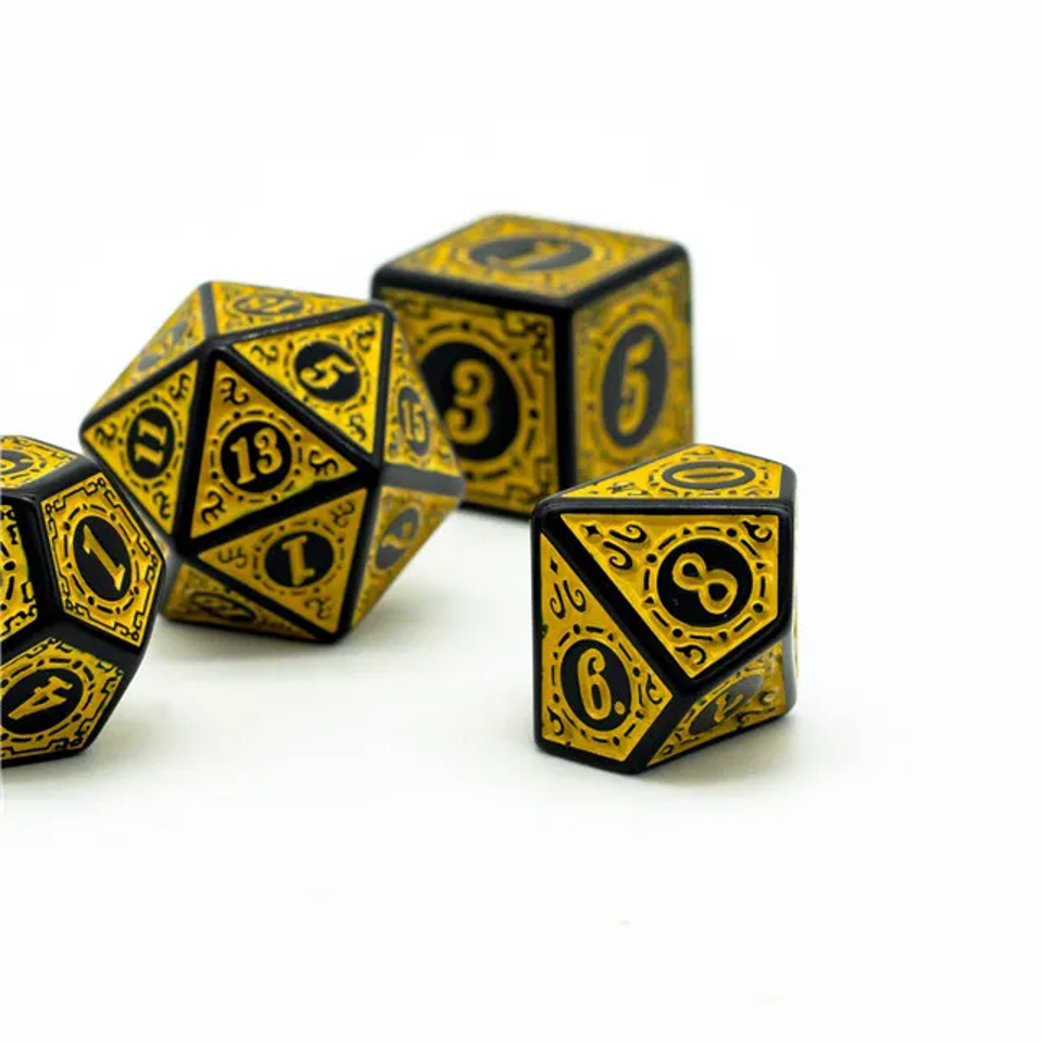 Sunlit Runes | Acrylic Dice | 7 Piece Set