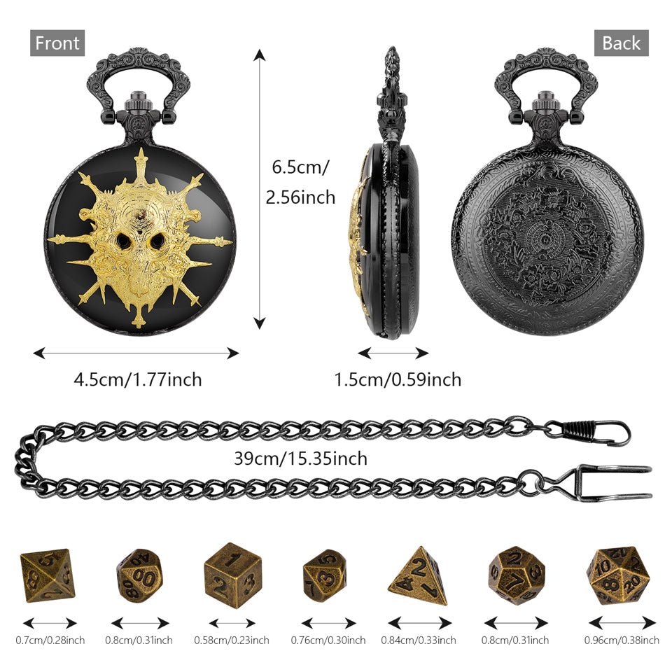 Death's Keeper | Pocket Watch Case | Black/Gold