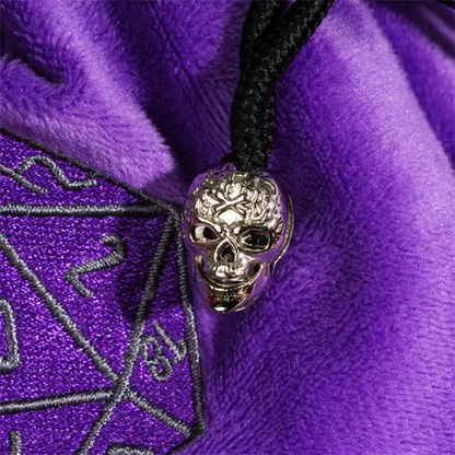 Flannel Drawstring Dice Bag - Purple