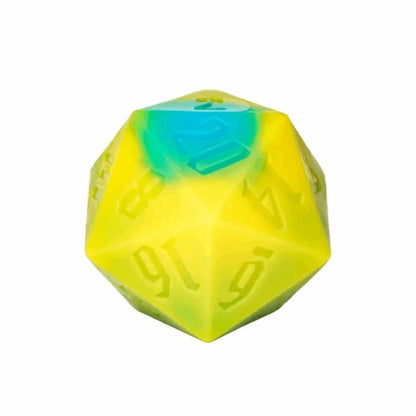 Critical Cleanse | 55mm D20 Soap | Yellow & Blue - Tabletop Dominion