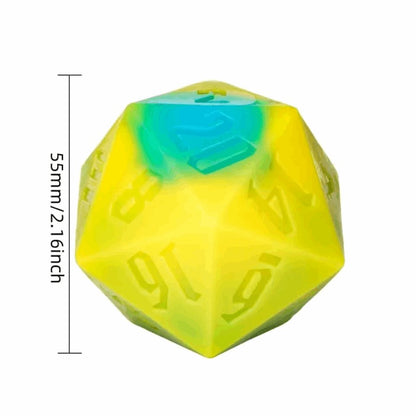 Critical Cleanse | 55mm D20 Soap | Yellow & Blue - Tabletop Dominion