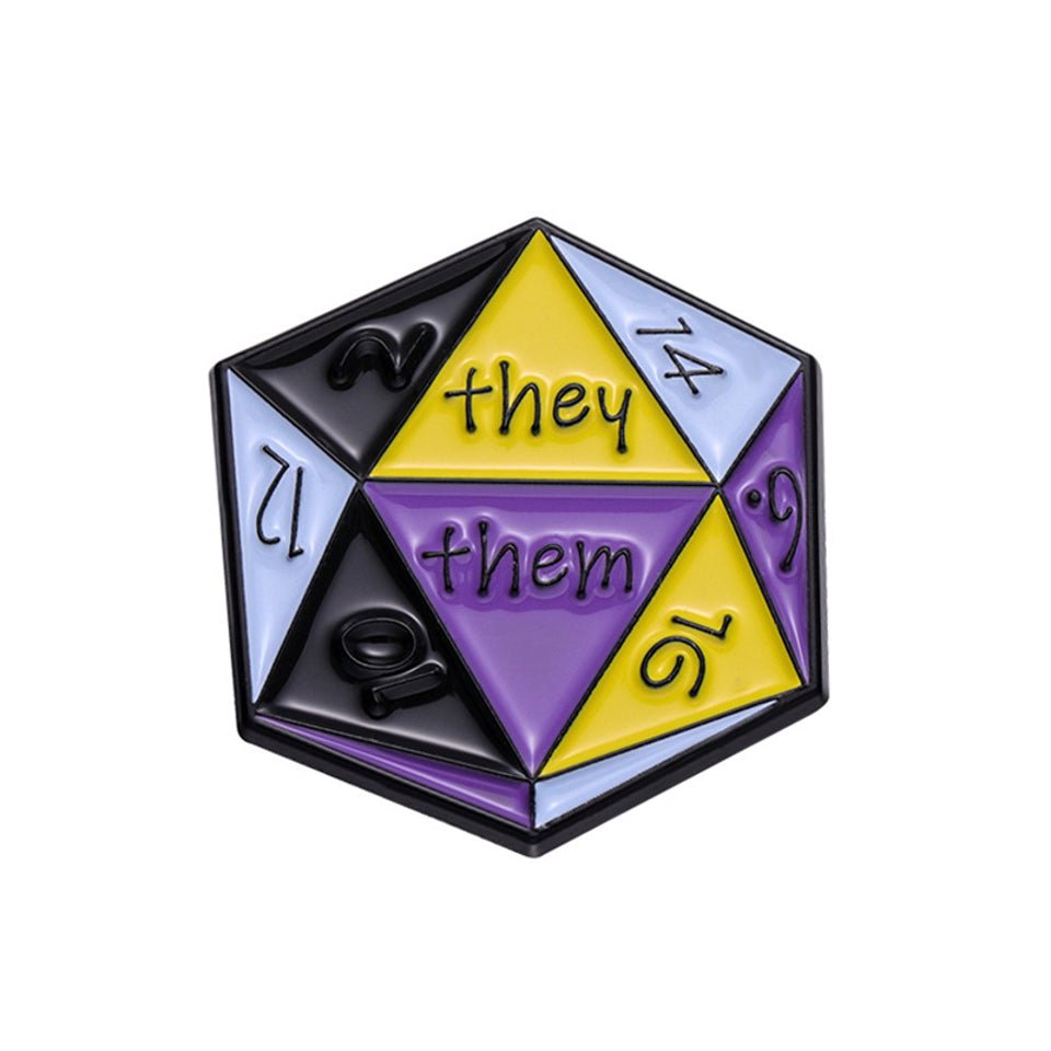 D20 They Them Pin Badge - Tabletop Dominion