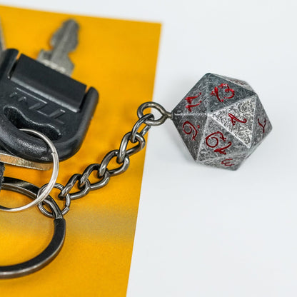 Keyring | Stone Effect | Metal D20