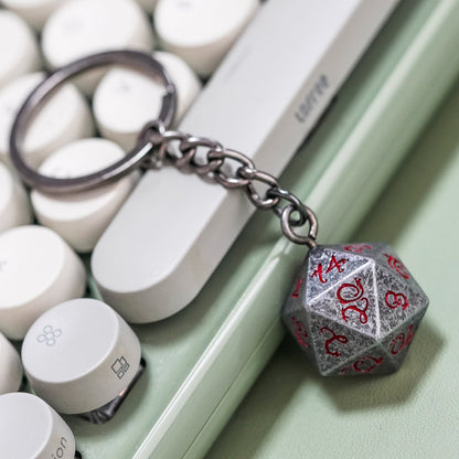 Keyring | Stone Effect | Metal D20