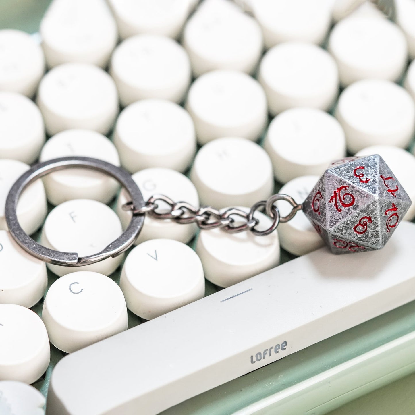 Keyring | Stone Effect | Metal D20