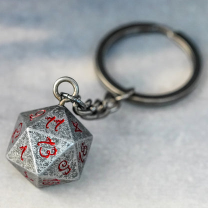 Keyring | Stone Effect | Metal D20