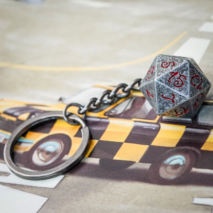 Keyring | Stone Effect | Metal D20