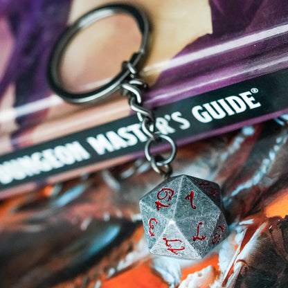 Keyring | Stone Effect | Metal D20