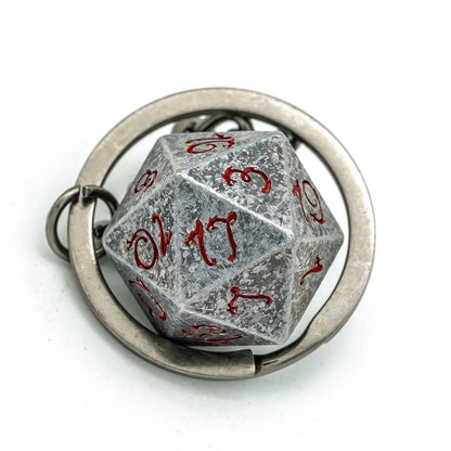 Keyring | Stone Effect | Metal D20