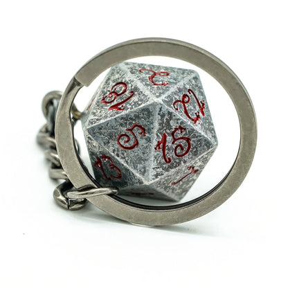 Keyring | Stone Effect | Metal D20