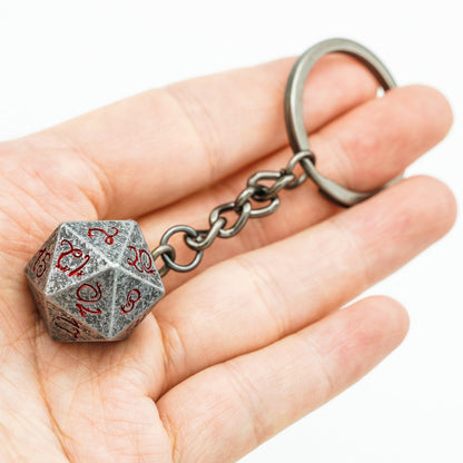 Keyring | Stone Effect | Metal D20