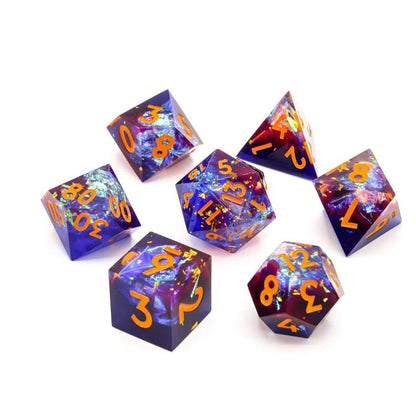 Astral Veil | Sharp Edge Dice | 7 Piece Set