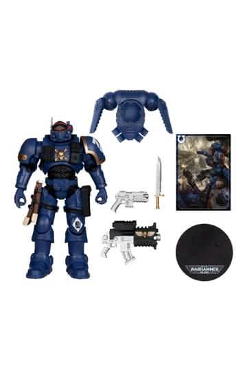 Warhammer 40,000 Action Figure Lieutenant in Phobos Armor (Ultramarines) 18 cm – close-up view – Warhammer miniature