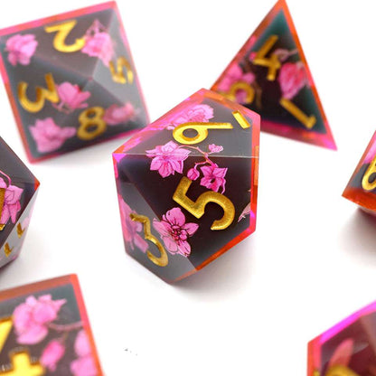 Death Blossom | Art Core Dice| 7 Piece Set - Tabletop Dominion