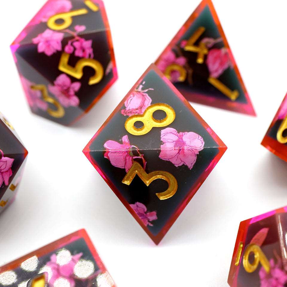 Death Blossom | Art Core Dice| 7 Piece Set - Tabletop Dominion