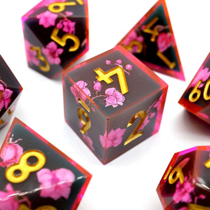 Death Blossom | Art Core Dice| 7 Piece Set - Tabletop Dominion