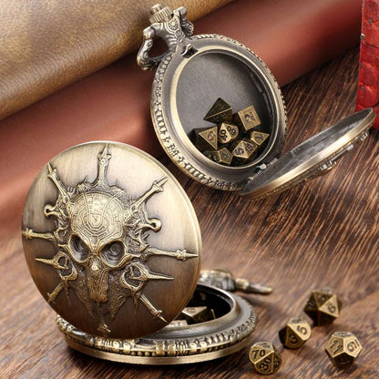 Death's Keeper | Pocket Watch Case | Ancient Gold - Tabletop Dominion