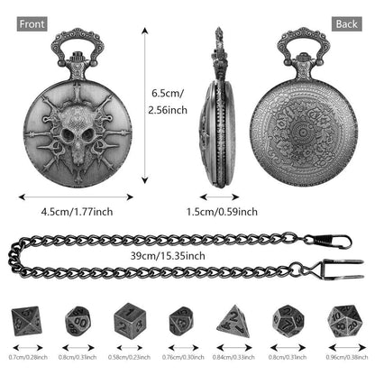 Death's Keeper | Pocket Watch Case | Ancient Silver - Tabletop Dominion