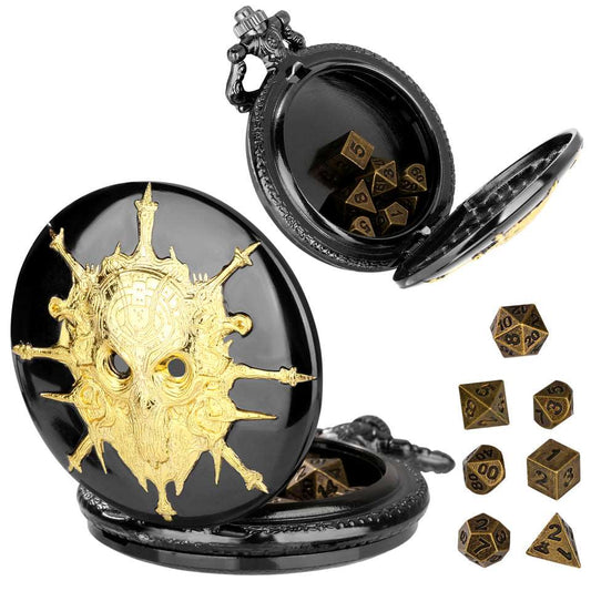 Death's Keeper | Pocket Watch Case | Black/Gold - Tabletop Dominion