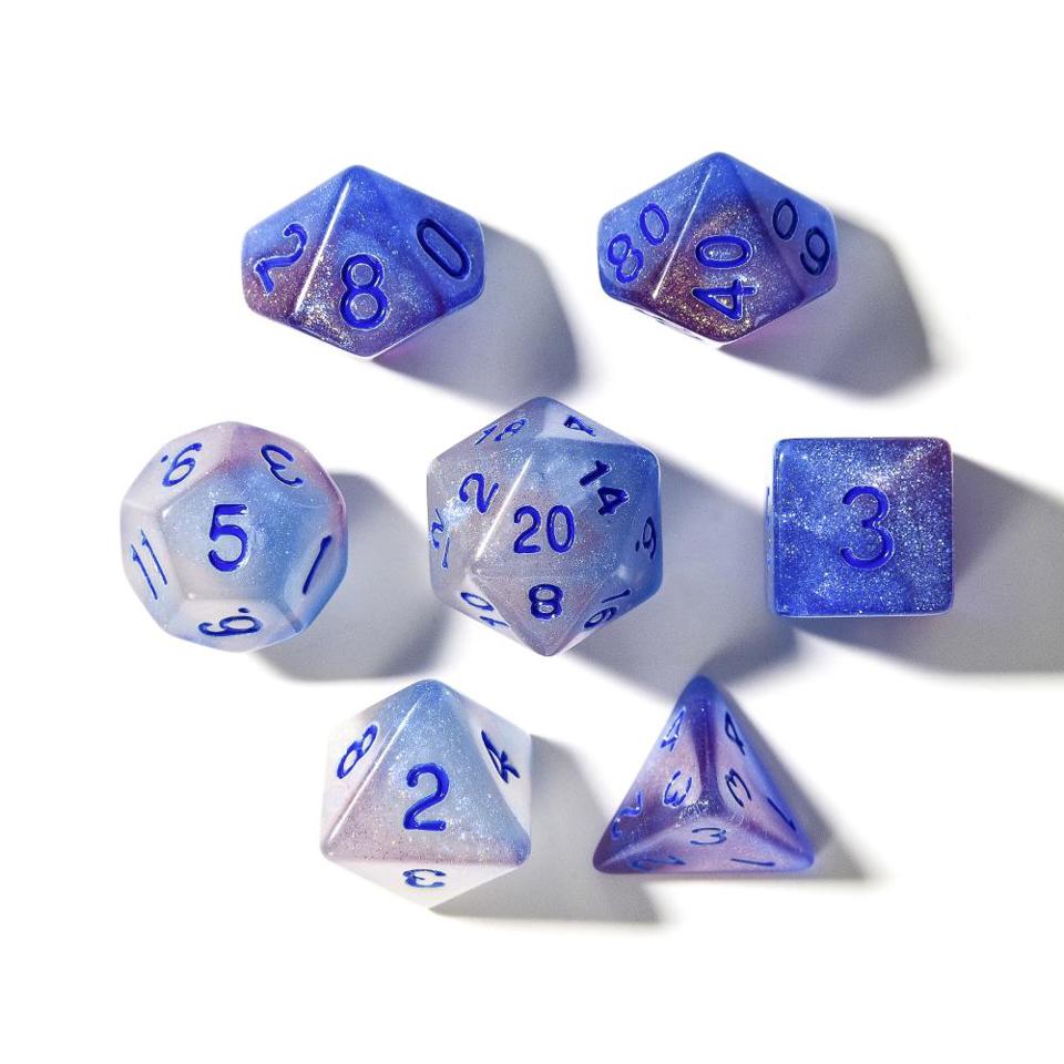 Spectral Light (Glow in the Dark) | Acrylic Dice | 7 Piece Set