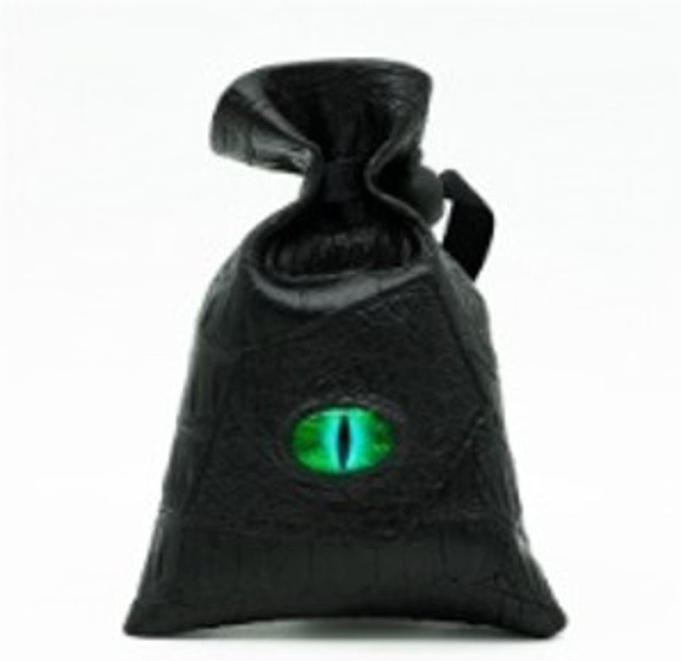 Dragon's Vault | Green Eye | Vegan Leather Dice Bag - Tabletop Dominion