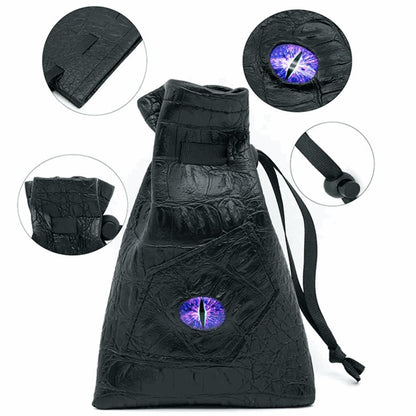 Dragon's Vault | Purple Eye | Vegan Leather Dice Bag - Tabletop Dominion