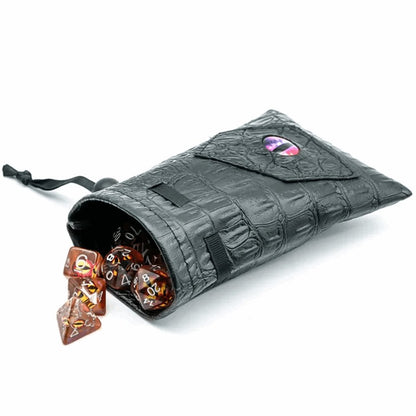 Dragon's Vault | Red/Blue Eye | Vegan Leather Dice Bag - Tabletop Dominion