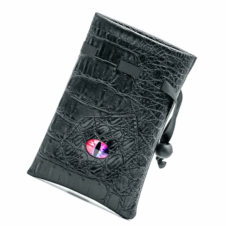 Dragon's Vault | Red/Blue Eye | Vegan Leather Dice Bag - Tabletop Dominion