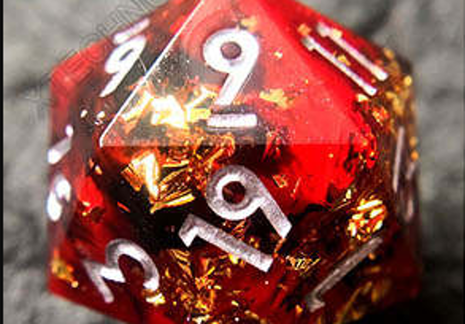 Scarlet Chaos | Red, Black & Gold | Wargaming D6 Set | 12 Piece | 16mm