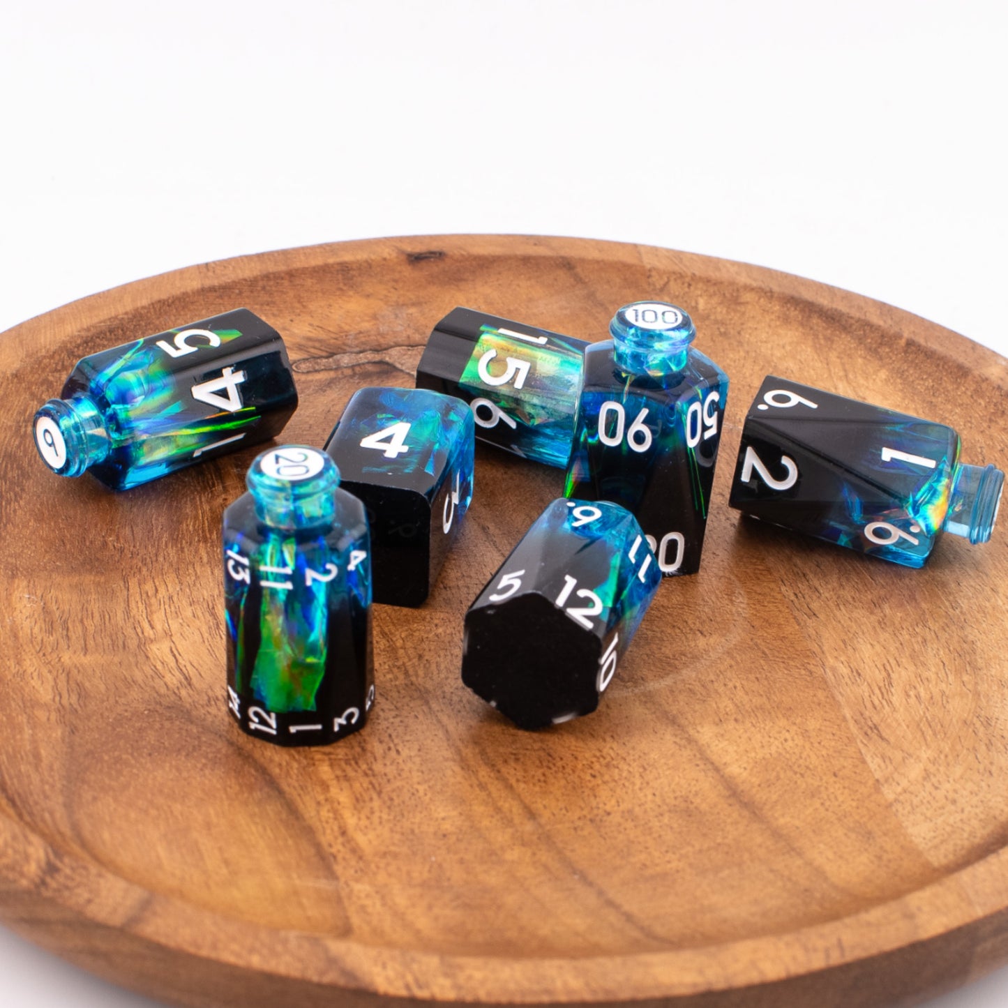 Abyssal Alchemist | Potion Bottle Resin Dice Set | Sharp Edge | 7 Piece Set