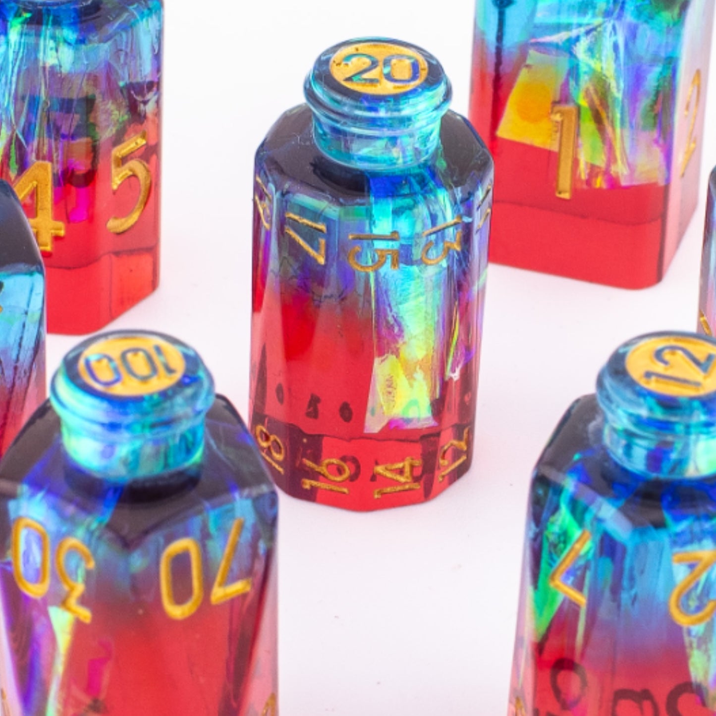 Sorcerer's Elixir | Potion Bottle Resin Dice | Sharp Edge | 7 Piece Set