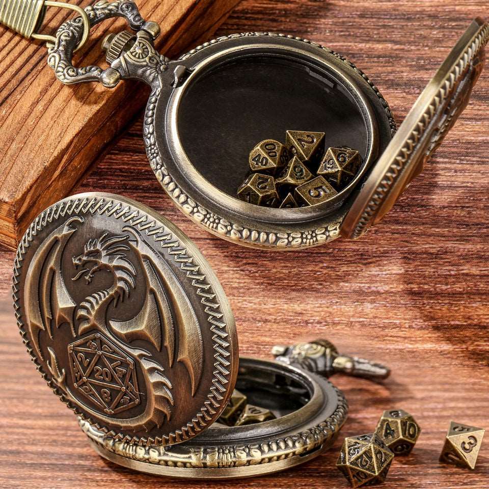 Fate's Guardian | Pocket Watch Case | Ancient Gold - Tabletop Dominion