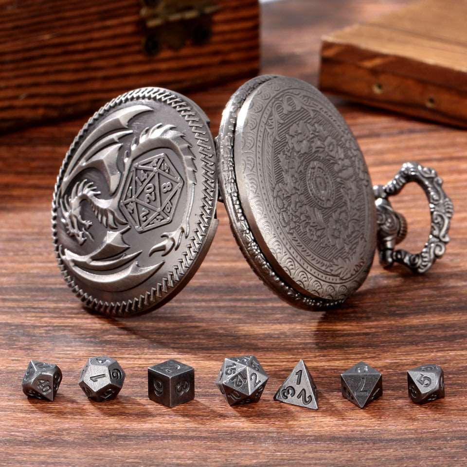 Fate's Guardian | Pocket Watch Case | Ancient Silver - Tabletop Dominion