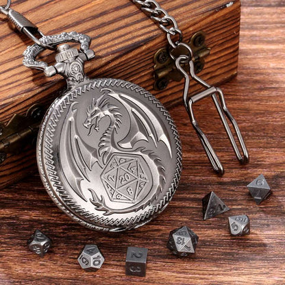 Fate's Guardian | Pocket Watch Case | Ancient Silver - Tabletop Dominion