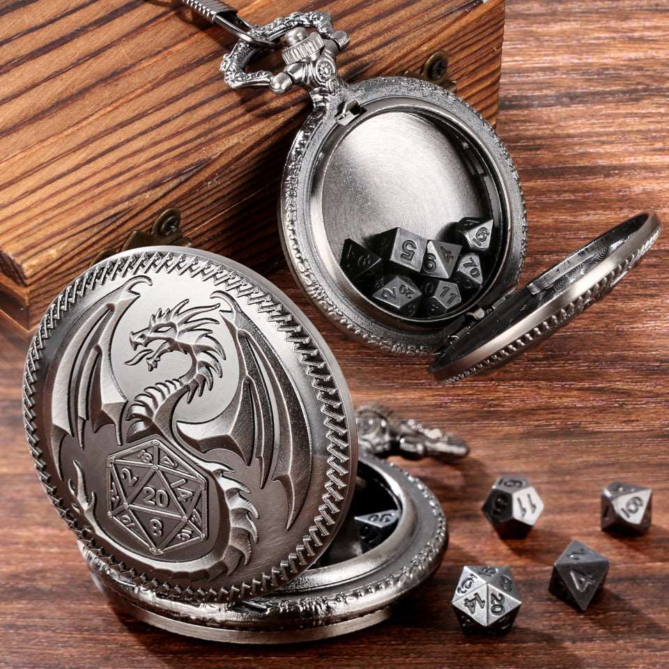 Fate's Guardian | Pocket Watch Case | Ancient Silver - Tabletop Dominion