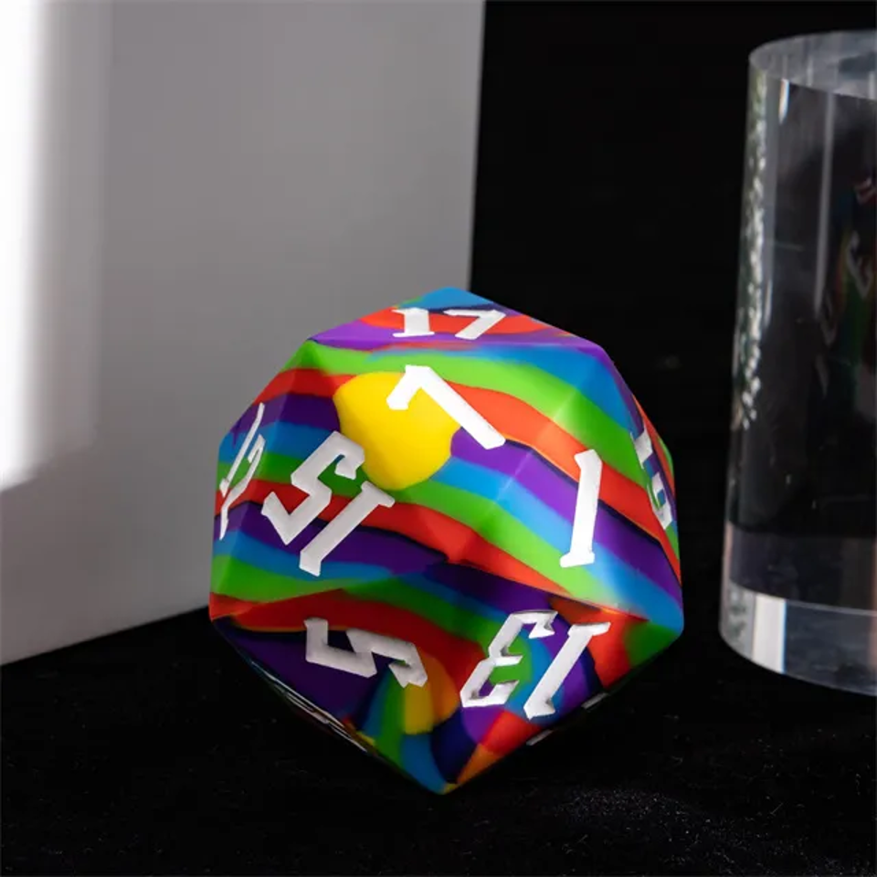 Jester's Bounce | D20 Silicone | Rainbow