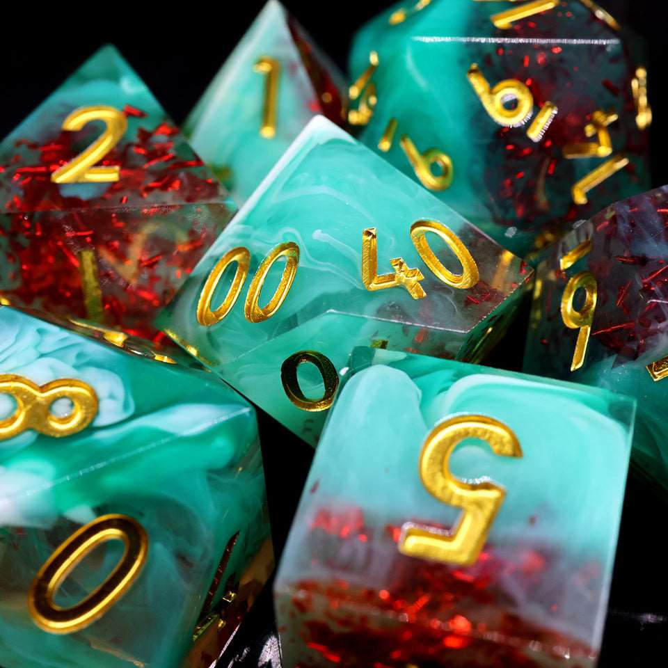 Fey Spark | Sharp Edge Dice | 7 Piece Set - Tabletop Dominion